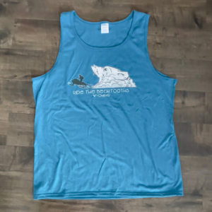 bright blue tank top - front