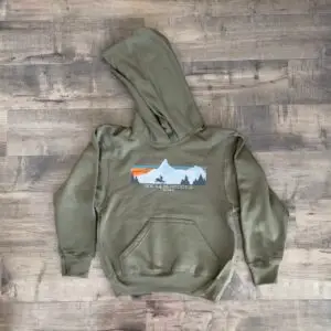 Olive green ride the beartooths sweatshirt - green - wyoming